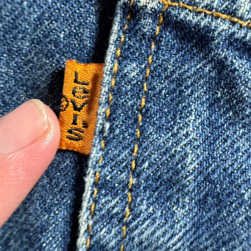 Vintage Levi's 505 Jeans Men's 38x34 Fits 36x30 Orange‎ Tab Faded Whiskered 90s